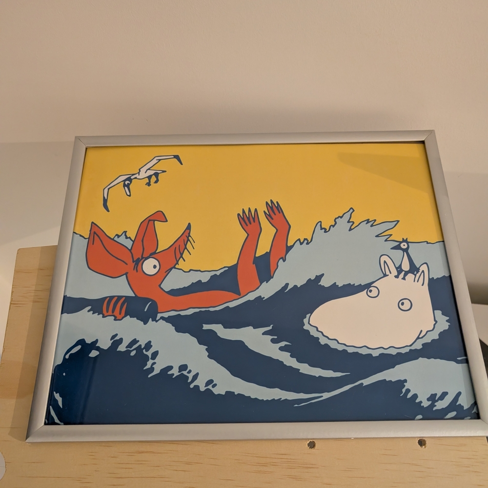 Moomin print in silver frame (11.5x14.5 inches)